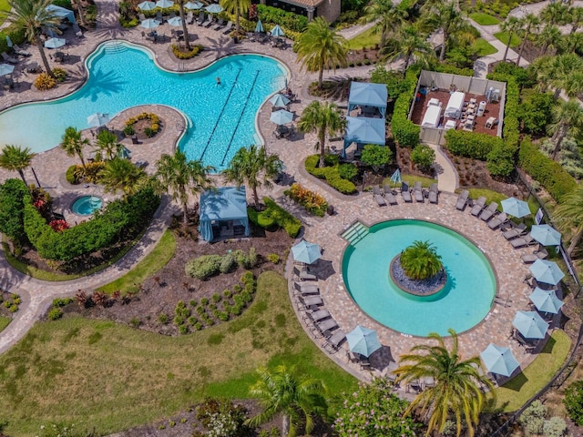 5317 Rushmere Ct, Palmetto, FL 34221 - aerial view of a pool area