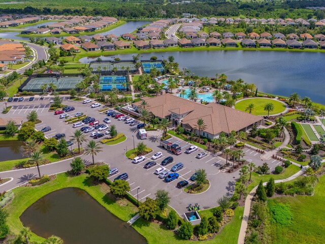 5317 Rushmere Ct, Palmetto, FL 34221 - aerial perspective of suburban area with a nearby body of water