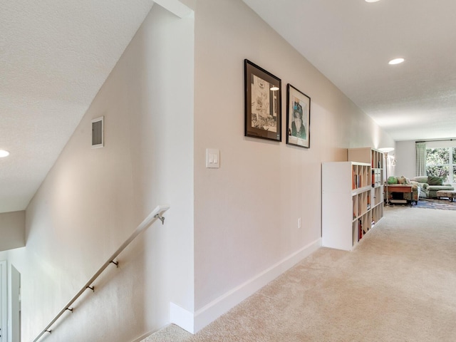 3503 Graycliff Ln, Brandon, FL 33511 - corridor featuring light colored carpet, recessed lighting, and an upstairs landing