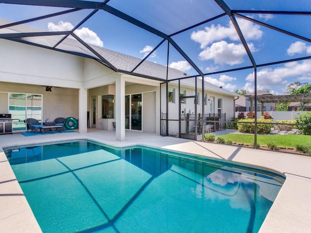 3503 Graycliff Ln, Brandon, FL 33511 - view of swimming pool featuring a patio and glass enclosure