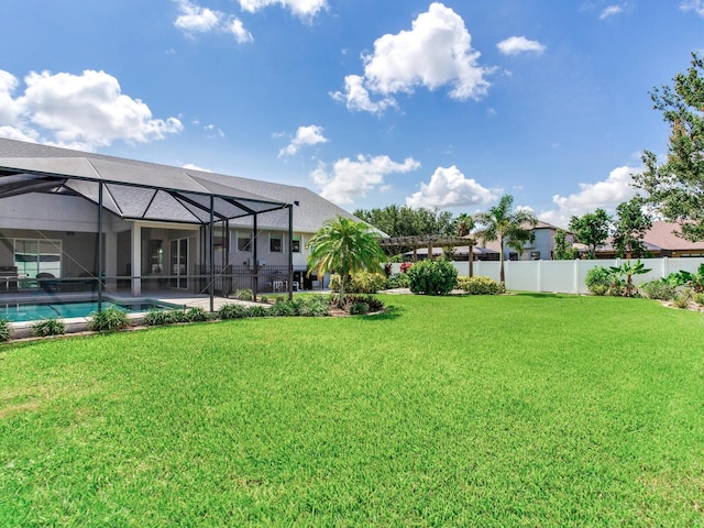 3503 Graycliff Ln, Brandon, FL 33511 - view of yard with an outdoor pool, a lanai, and a patio area