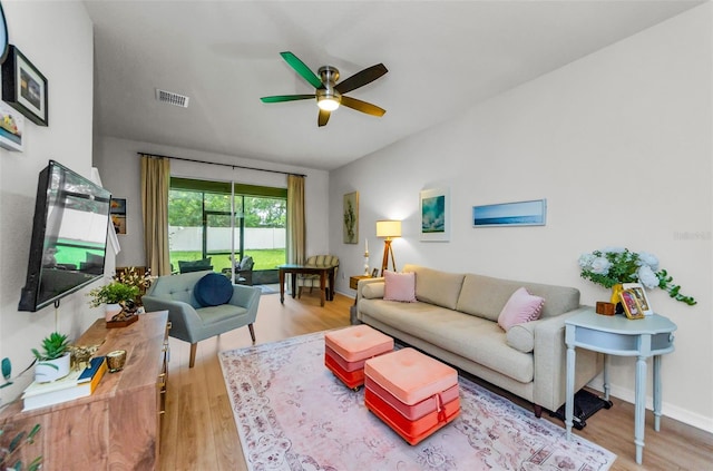 2119 Broadway View Ave, Brandon, FL 33510 - living room with light wood-type flooring and ceiling fan