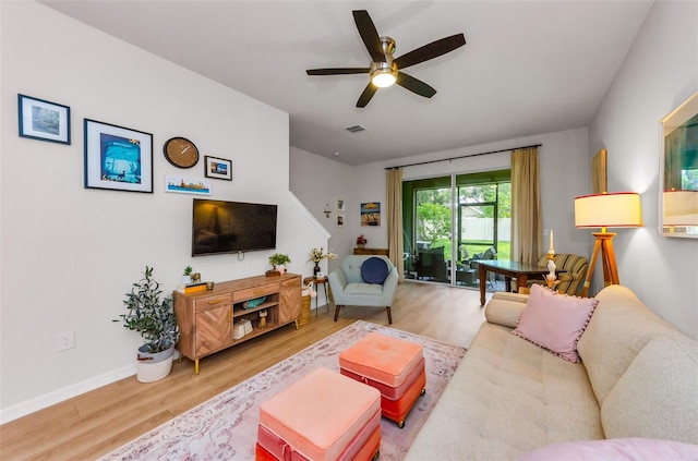 2119 Broadway View Ave, Brandon, FL 33510 - living area with wood finished floors and ceiling fan
