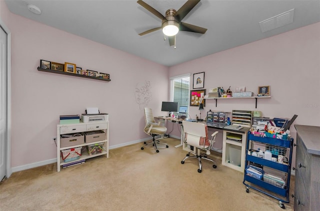 2119 Broadway View Ave, Brandon, FL 33510 - carpeted office space featuring a ceiling fan and baseboards