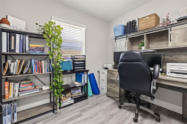 1406 Nebraska Ave, Palm Harbor, FL 34683 - home office with light wood-type flooring