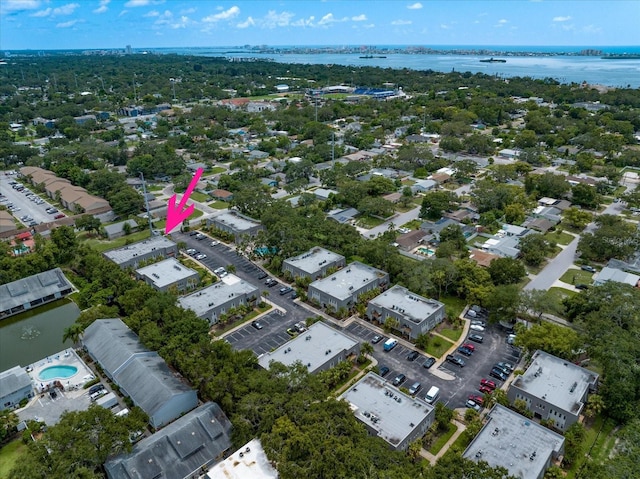 720 Lyndhurst St Unit 1101, Dunedin, FL 34698 - aerial overview of property's location with a nearby body of water and a pool
