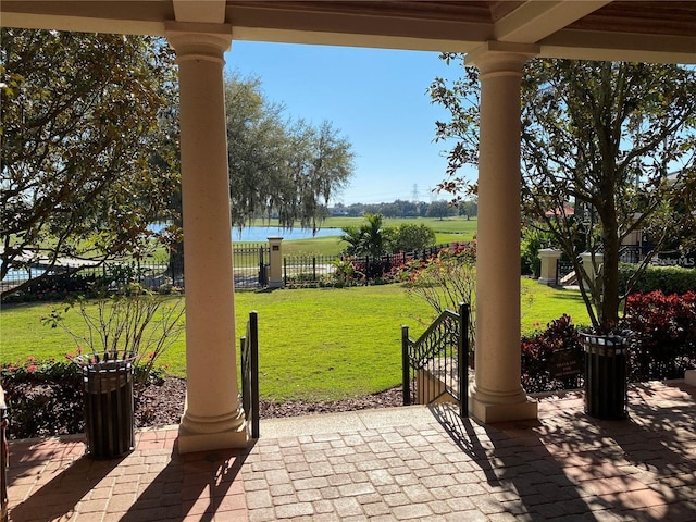 1353 El Pardo Dr, Trinity, FL 34655 - view of patio / terrace with a water view