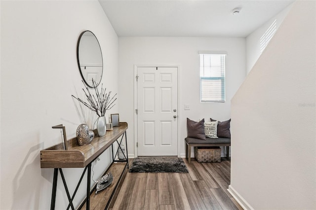 6235 Bucket Ct, Gibsonton, FL 33534 - foyer with wood finished floors and baseboards