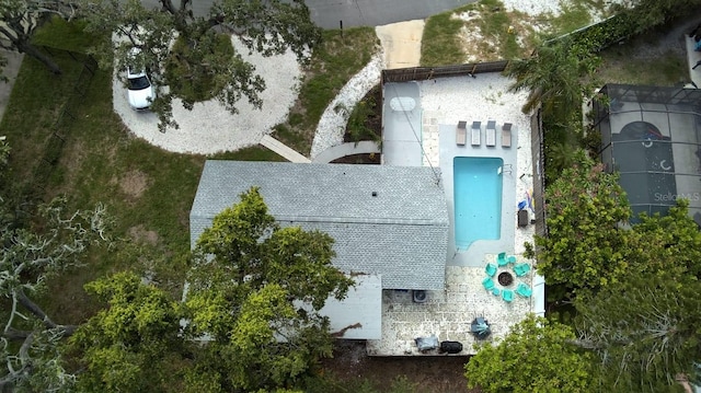201 S St, Palm Harbor, FL 34683 - view from above of property featuring a pool
