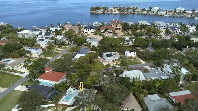 201 S St, Palm Harbor, FL 34683 - aerial overview of property's location featuring nearby suburban area and a nearby body of water