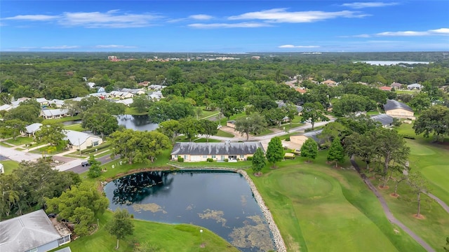 900 Maclaren Dr N Unit D, Palm Harbor, FL 34684 - aerial view of property and surrounding area featuring a large body of water, nearby suburban area, and a golf course