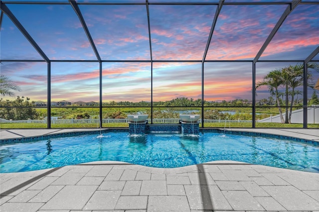 12607 Pensacola Ct, Riverview, FL 33579 - outdoor pool featuring a patio area and glass enclosure