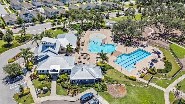 12607 Pensacola Ct, Riverview, FL 33579 - aerial view of residential area featuring a pool