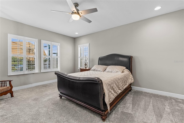 12607 Pensacola Ct, Riverview, FL 33579 - carpeted bedroom featuring a ceiling fan and recessed lighting