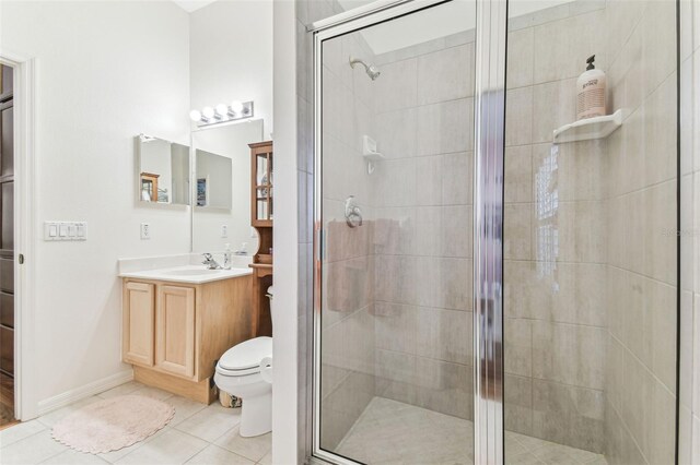 17906 Loretta Ln, Lutz, FL 33548 - full bath featuring a shower stall, vanity, and tile patterned floors