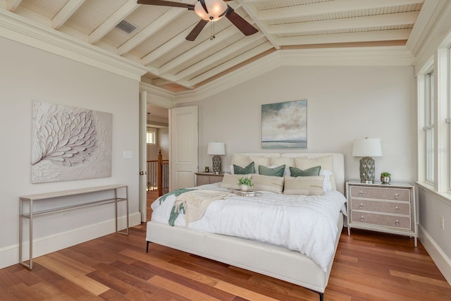 442 Midway Is, Clearwater Beach, FL 33767 - bedroom featuring wood finished floors and ceiling fan