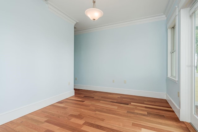 442 Midway Is, Clearwater Beach, FL 33767 - spare room featuring crown molding and light wood-type flooring