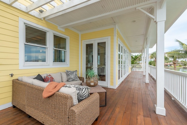 442 Midway Is, Clearwater Beach, FL 33767 - wooden deck with outdoor lounge area