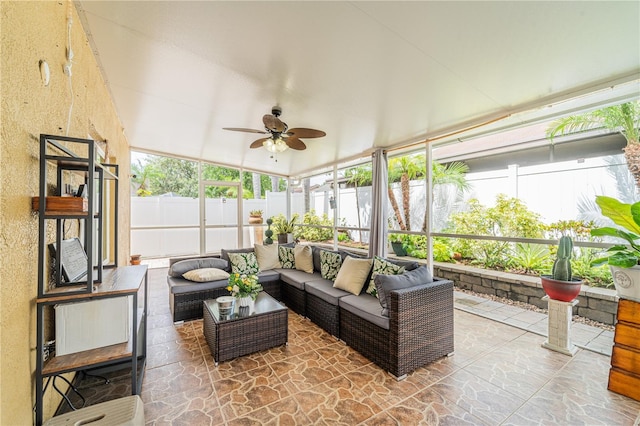 1205 Sweet Gum Dr, Brandon, FL 33511 - sunroom / solarium with a ceiling fan, healthy amount of natural light, and outdoor lounge area
