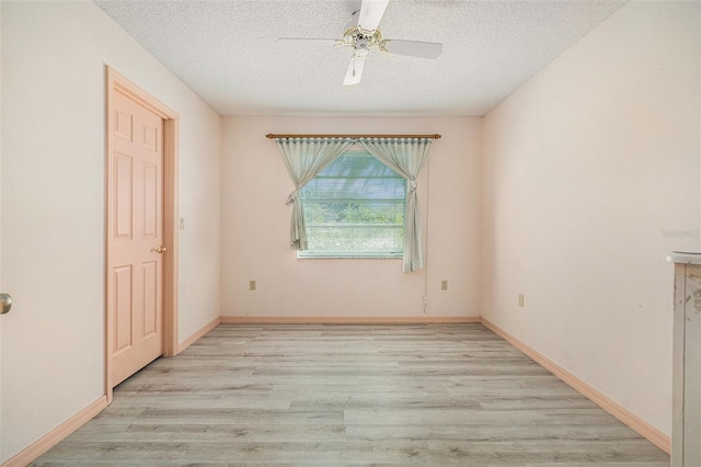 4355 Odin St, Spring Hill, FL 34608 - spare room with ceiling fan, light wood-style floors, and a textured ceiling