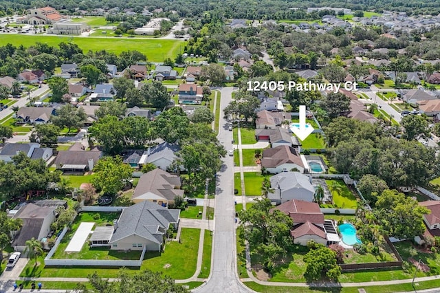 12405 Pathway Ct, Riverview, FL 33569 - aerial view of property and surrounding area featuring nearby suburban area