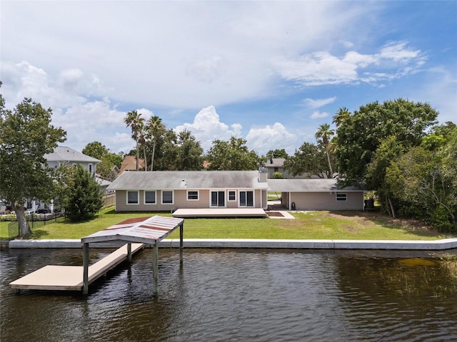 17 Freshwater Dr, Palm Harbor, FL 34684 - dock area featuring a water view and a yard
