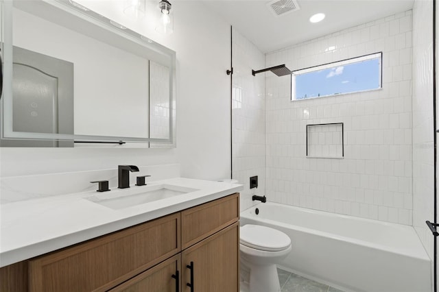 1800 Loch Haven Ct, Trinity, FL 34655 - bathroom with vanity, tub / shower combination, and tile patterned flooring