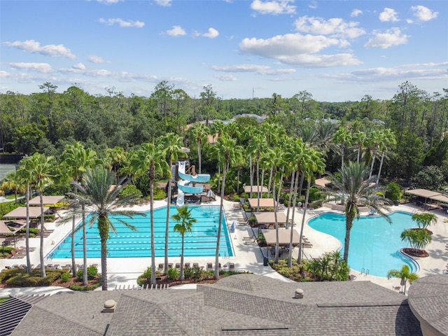 4544 Vermillion Sky Dr, Wesley Chapel, FL 33544 - community pool featuring a water slide and a patio area
