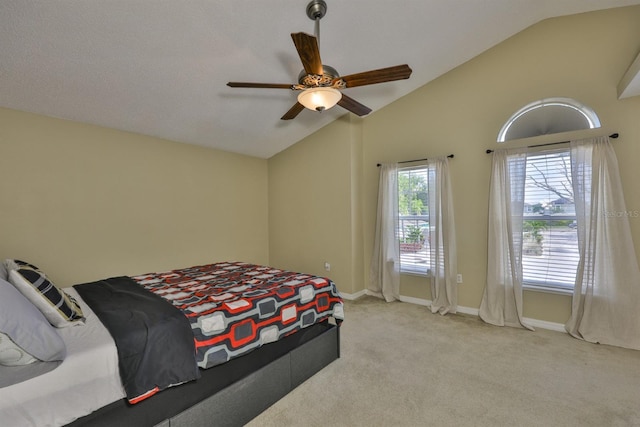 11438 Ivy Flower Loop, Riverview, FL 33578 - carpeted bedroom featuring vaulted ceiling and ceiling fan