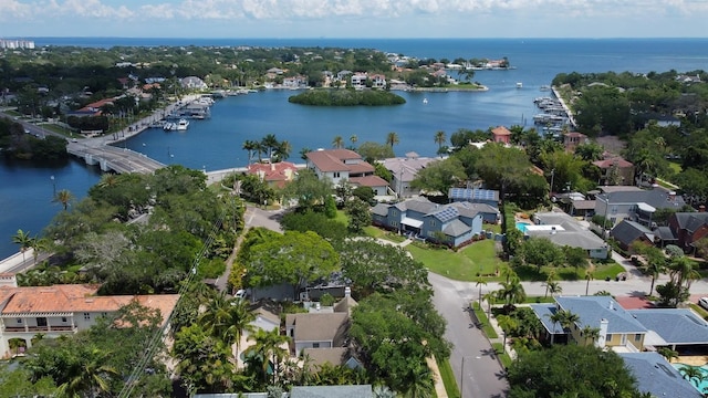 555 21st Ave NE, Saint Petersburg, FL 33704 - aerial overview of property's location with a nearby body of water and nearby suburban area