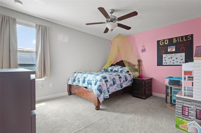 11024 Purple Martin Blvd, Riverview, FL 33579 - carpeted bedroom featuring ceiling fan and a textured ceiling