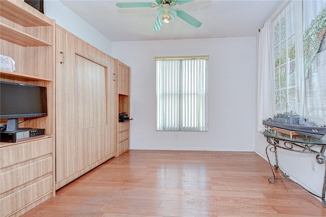 2226 N Creek Ct, Sun City Center, FL 33573 - living room with a ceiling fan and light wood finished floors