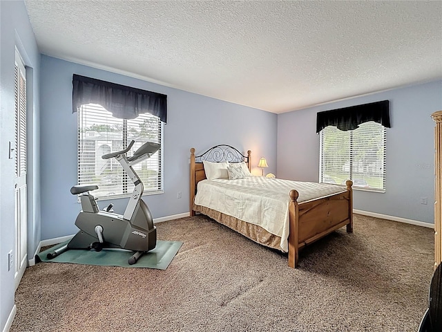 1207 Pine Ridge Cir W Unit H2, Tarpon Springs, FL 34688 - carpeted bedroom featuring a textured ceiling and a closet
