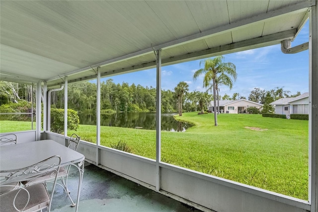 123 Glendower Cir Unit 123, Sun City Center, FL 33573 - sunroom / solarium featuring a water view and healthy amount of natural light