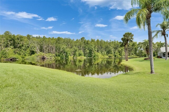 123 Glendower Cir Unit 123, Sun City Center, FL 33573 - view of green lawn featuring a water view and a wooded view