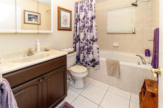 11945 Darwin Ave, New Port Richey, FL 34654 - bathroom featuring vanity, tile patterned floors, and tiled shower / bath combo