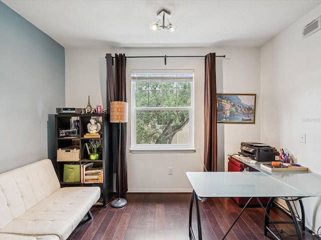 2010 E Palm Ave Unit 14303, Tampa, FL 33605 - office area featuring dark wood-style floors and baseboards