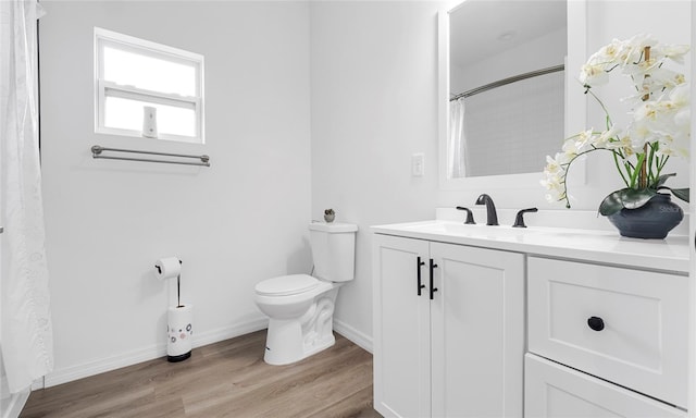 9429 Northcliffe Blvd, Spring Hill, FL 34606 - bathroom featuring vanity, wood finished floors, and a shower with shower curtain