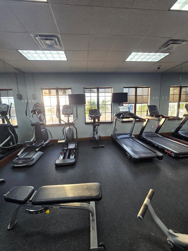 8923 Cuban Palm Rd, Kissimmee, FL 34747 - gym featuring a drop ceiling and plenty of natural light