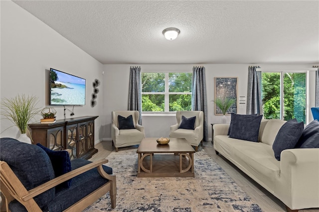 12277 Spring Hill Dr, Spring Hill, FL 34609 - living area with light wood-style floors and a textured ceiling