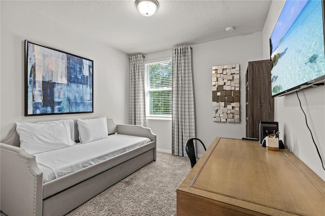 12277 Spring Hill Dr, Spring Hill, FL 34609 - carpeted home office featuring a textured ceiling