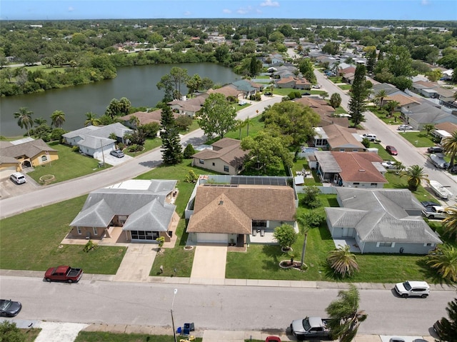 7022 Kingsway Dr, Port Richey, FL 34668 - aerial perspective of suburban area featuring a large body of water