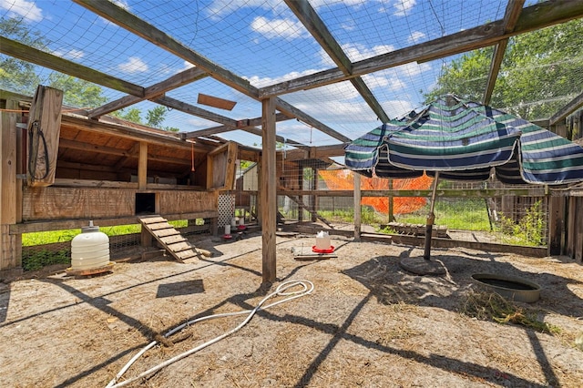 2221 W Lake Dr, Wimauma, FL 33598 - view of patio / terrace featuring an outdoor structure and an exterior structure
