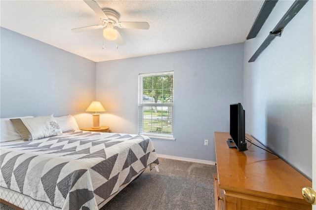 7804 Country Chase Ave, Lakeland, FL 33810 - bedroom with carpet flooring, ceiling fan, and a textured ceiling
