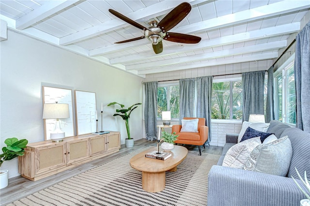 2201 Horan Way S, Gulfport, FL 33707 - sunroom with beamed ceiling and wood finished floors