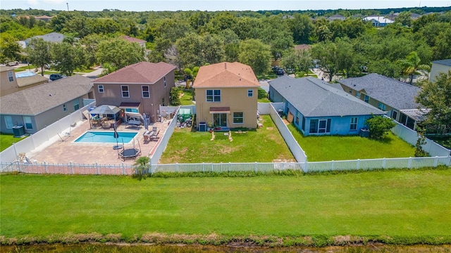 7819 Carriage Pointe Dr, Gibsonton, FL 33534 - aerial perspective of suburban area featuring a pool area
