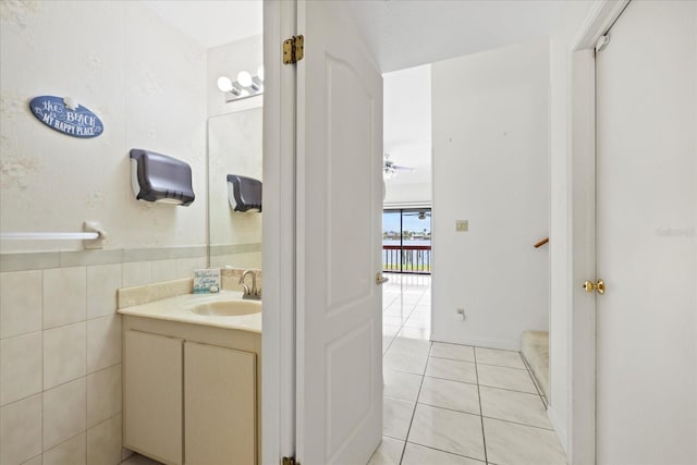 17025 Dolphin Dr, North Redington Beach, FL 33708 - bathroom featuring vanity and tile patterned flooring