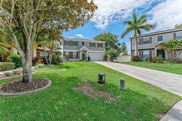 1291 Blackrush Dr, Tarpon Springs, FL 34689 - view of front of property with a garage, driveway, stucco siding, and a front lawn