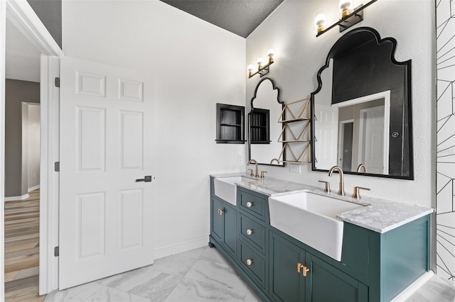 1291 Blackrush Dr, Tarpon Springs, FL 34689 - full bathroom with double vanity and marble finish flooring