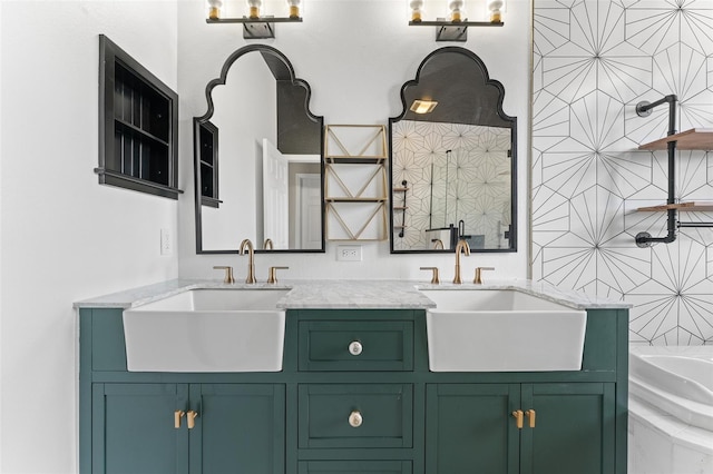 1291 Blackrush Dr, Tarpon Springs, FL 34689 - bathroom featuring double vanity and a bath